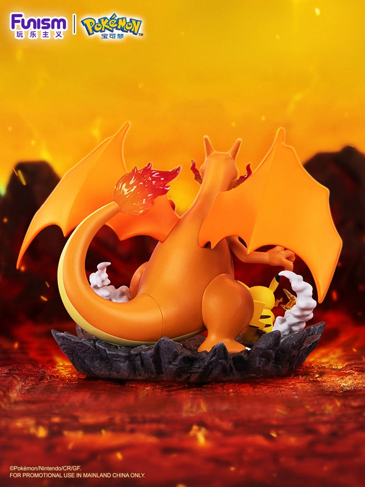 FUNISM Medium-Sized Partner Series Figurine - Pikachu & Charizard Diorama Figure - OtakuPop