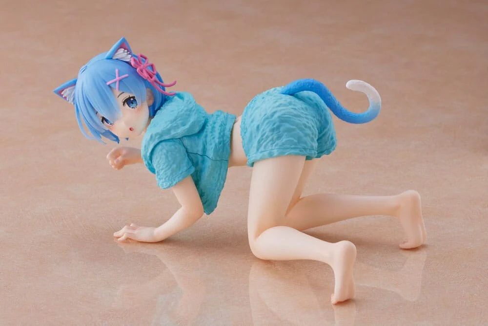 Taito Re:ZERO -Starting Life in Another World Desktop Cute figure Rem -Cat room wear ver.- (standard version) - OtakuPop